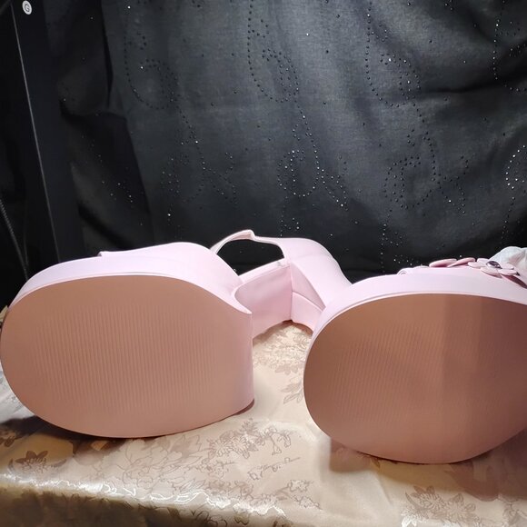 Dolls Kill | Sugar Thrillz | Power Play Peep Toe Heels | Pink | W Size 10 - Picture 6 of 12